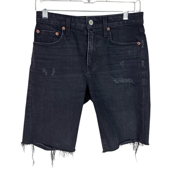 TRAVE Priscilla Road to Nowhere 26 Denim Shorts Washed Black EUC 9.25" Inseam - Picture 1 of 13
